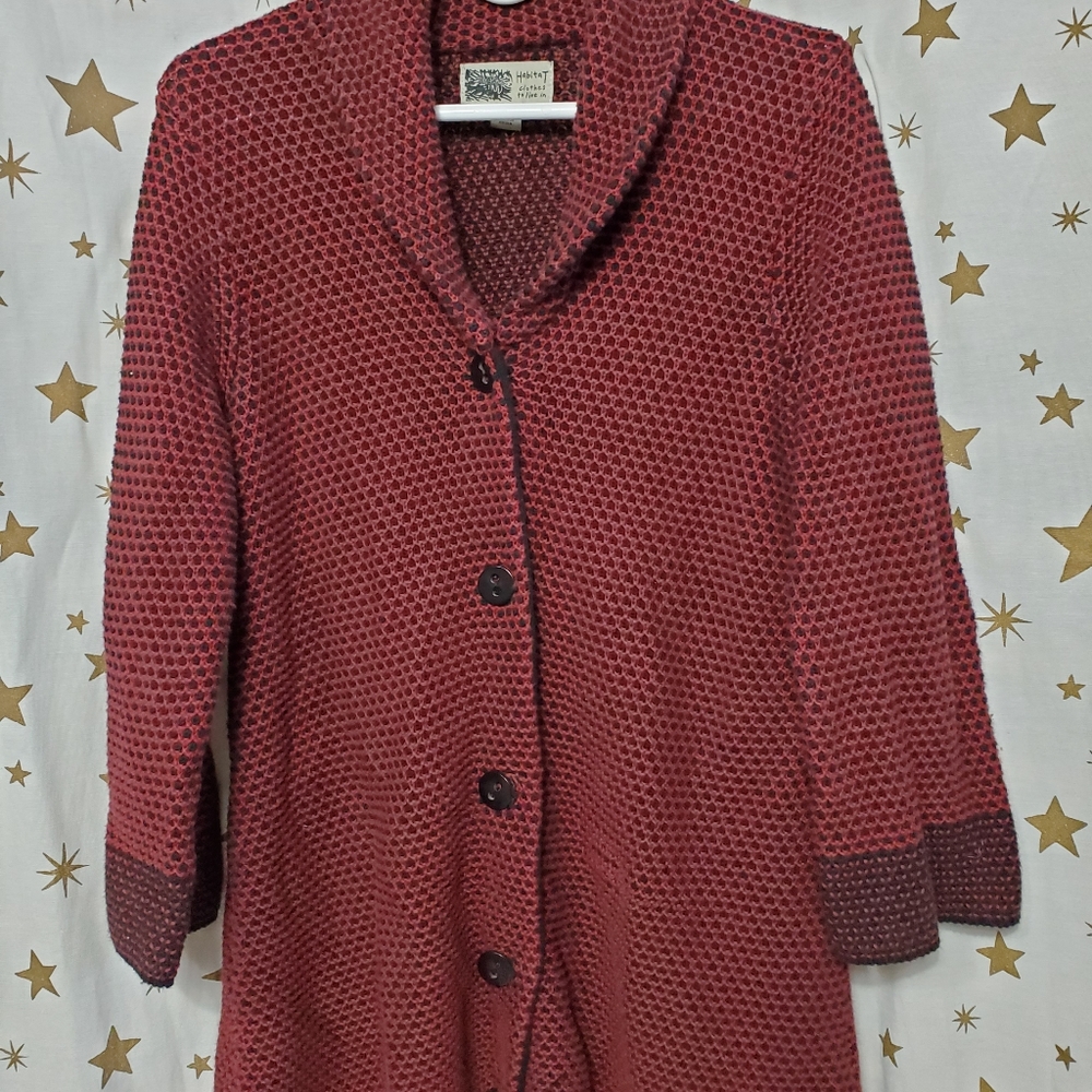 Knit cardigan with 3/4 sleeves and buttons